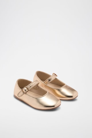 Ballerines métallisées à bride - Doré