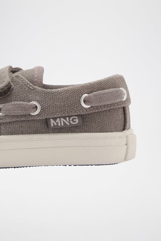 Chaussures bateau à velcro - Gris