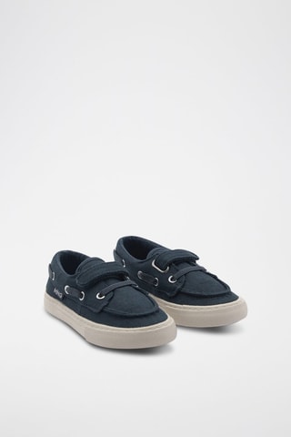 Chaussures bateau à velcro - Bleu