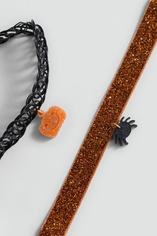 Lot 2 ras-du-cou Halloween - Orange