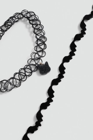 Lot 2 ras-du-cou Halloween - Noir