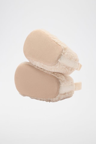 Bottines cuir imitation mouton - Beige