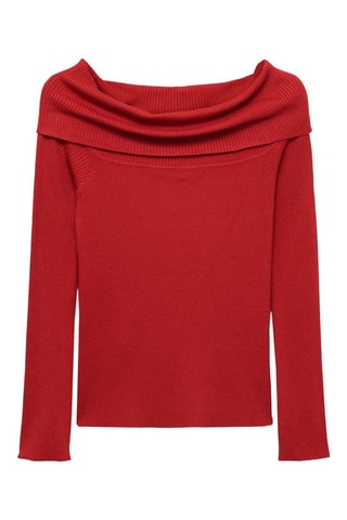Pull-over épaules découvertes - Rouge
