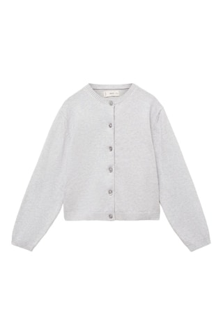 Cardigan maille coton - Gris clair chiné