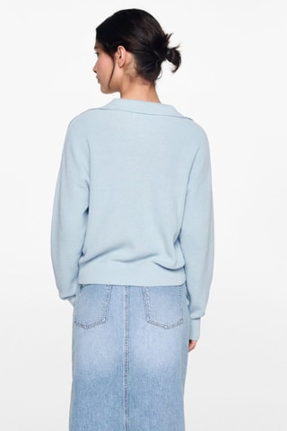 Pull-over col polo - Bleu clair