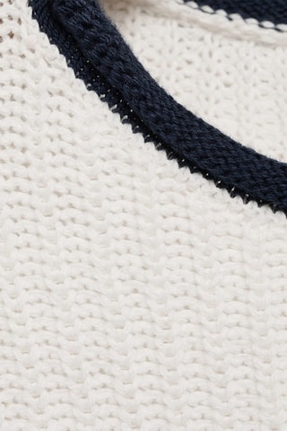 Pull-over maille côtelée - Blanc