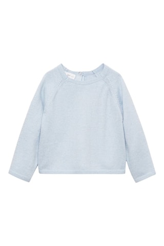 Pull-over maille fine boutons - Bleu clair