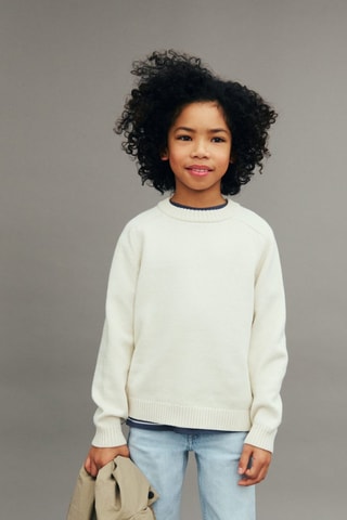 Pull-over maille coton - Ivoire