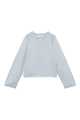 Pull-over maille coton - Bleu clair