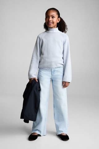 Pull-over maille coton - Bleu clair