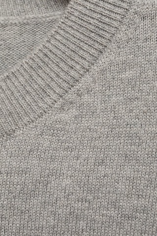 Pull-over côtelé à rayures - Gris chiné