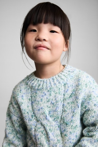 Pull-over bicolore maille - Vert d'eau