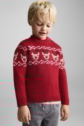 Pull-over Noël jacquard - Rouge