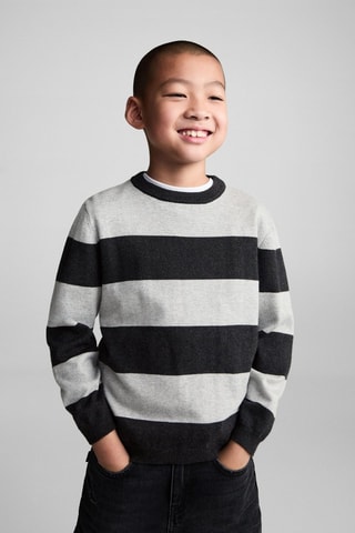 Pull-over en maille à rayures - Anthracite