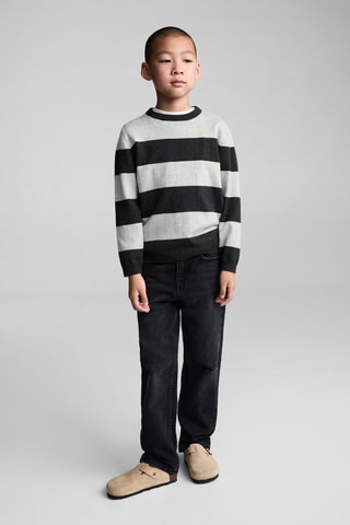 Pull-over en maille à rayures - Anthracite