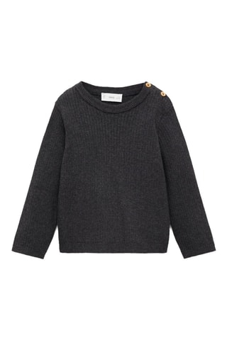Pull-over maille côtelée - Gris foncé chiné