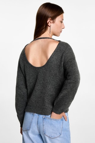 Pull-over dos ouvert - Gris