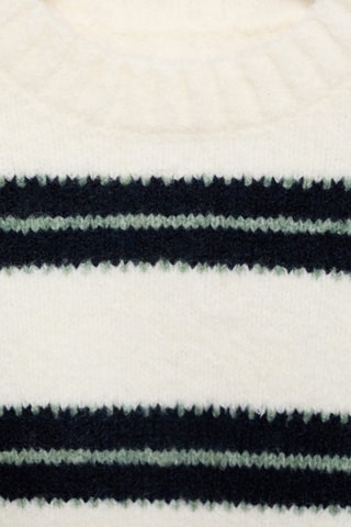 Pull-over en maille à rayures - Écru