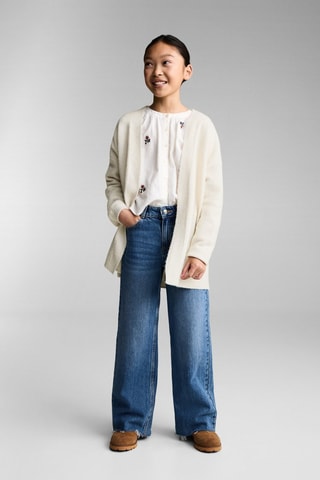 Cardigan maille col V - Écru