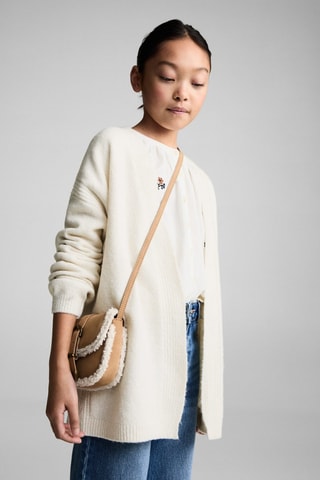 Cardigan maille col V - Écru