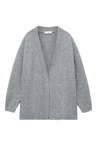 Cardigan maille col V - Gris chiné