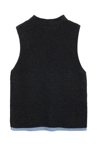 Gilet maille bas contrastant - Anthracite