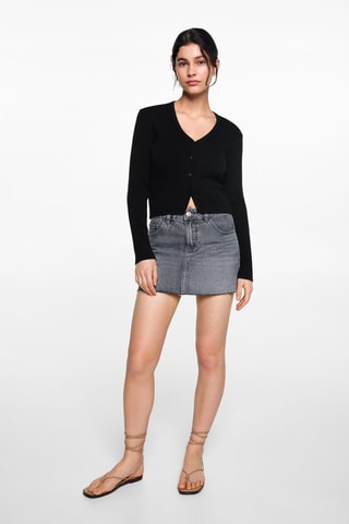 Cardigan maille boutons - Noir