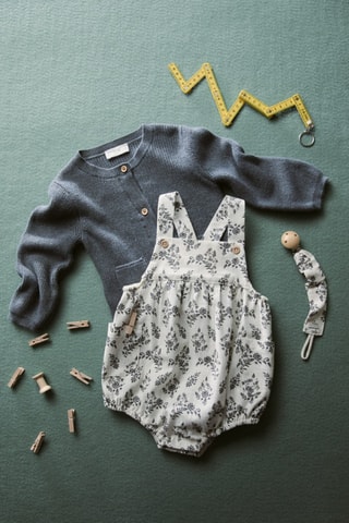 Cardigan poches côtés - Bleu pétrole