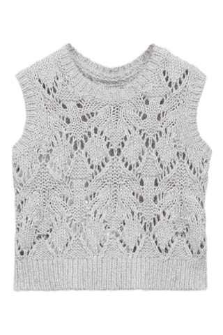 Gilet maille brillant - Gris clair chiné