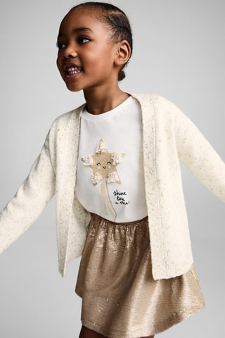 Cardigan maille ajourée - Écru