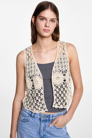 Gilet crochet - Ecru