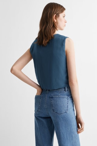 Gilet crop rayures - Bleu marine