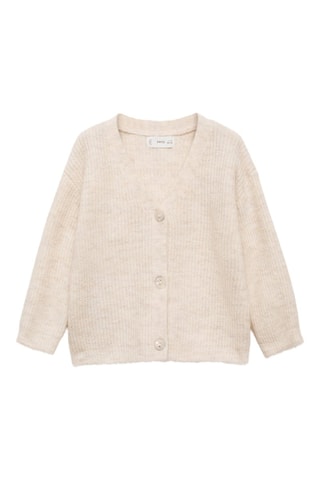Cardigan côtelé boutons - Beige
