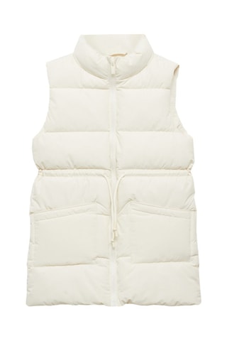 Gilet matelassé long - Ecru