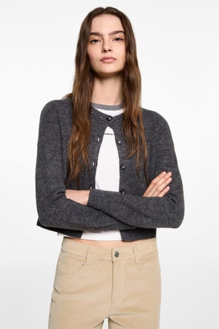 Pantalon flare micro-velours côtelé - Ecru