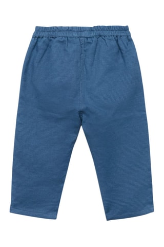 Pantalon coton texturé - Bleu