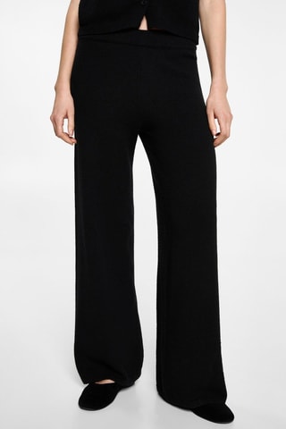 Pantalon wideleg maille fine - Noir