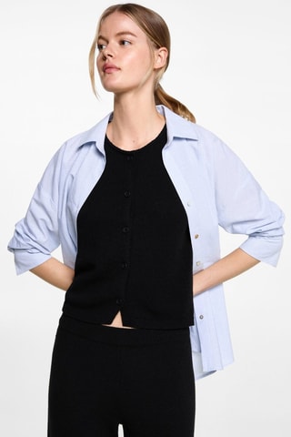 Pantalon wideleg maille fine - Noir