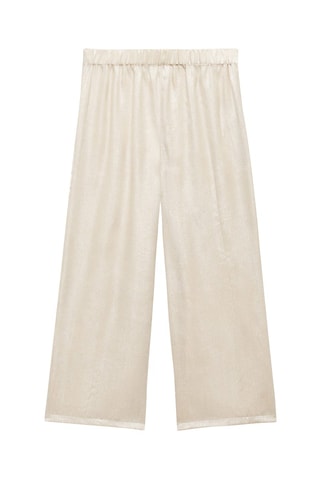 Pantalon droit métallisé - Beige