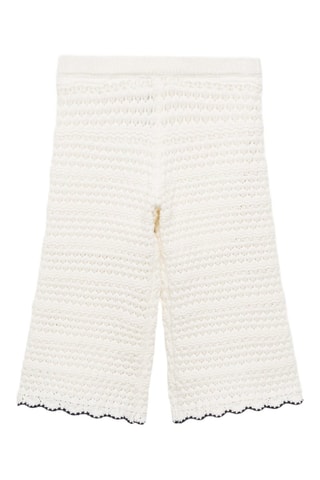 Pantalon maille ajourée - Blanc