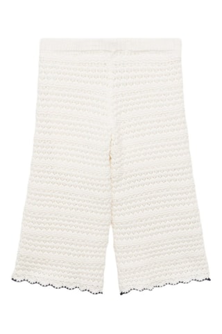 Pantalon maille ajourée - Blanc