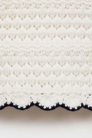 Pantalon maille ajourée - Blanc