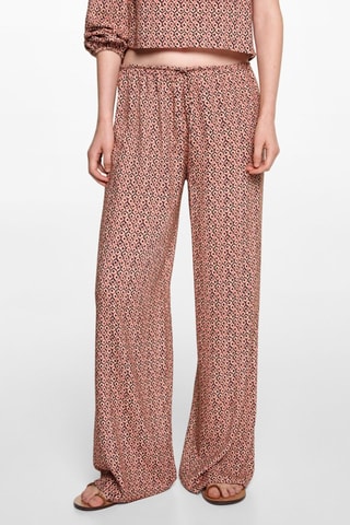 Pantalon droit imprimé - Orange