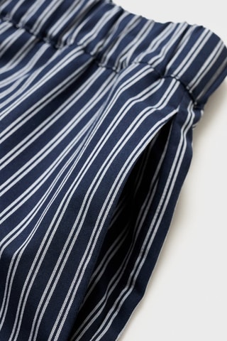 Pantalon fluide à rayures - Bleu marine