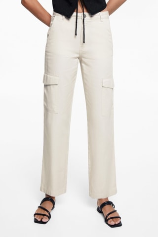 Pantalon droit cargo - Gris clair