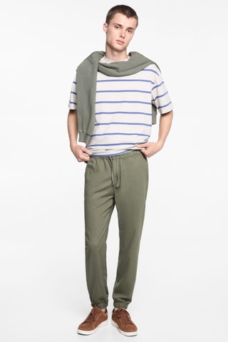 Pantalon jogging lin - Kaki