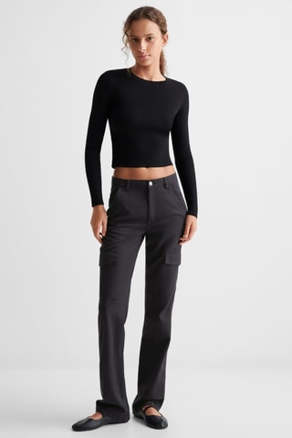 Pantalon droit cargo - Noir