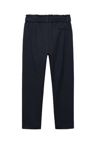 Pantalon ceinture noeud - Bleu marine