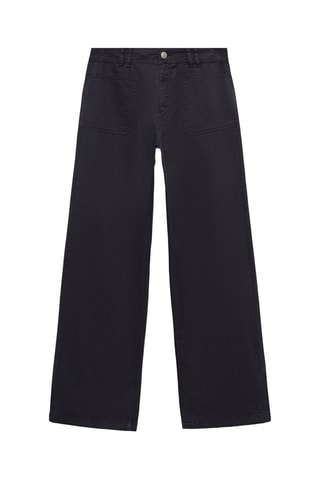 Pantalon droit poches - Bleu pétrole