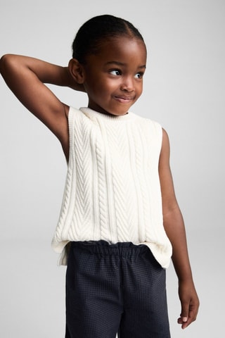 Pantalon droit à carreaux - Bleu marine